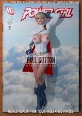 Power Girl SEXY Karen Starr DC Comic Signed A3 Print Pin-Up Cover Girls Superman
