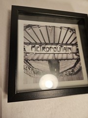 Framed black and white photograph Art Nouveau-style Paris Metro Station