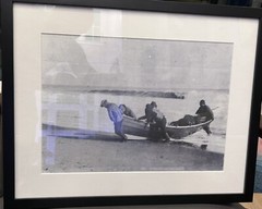 Rare Framed Nantucket Island Dory Men Art Photograph Reprint Of Late 1800’s