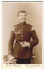 Photography studio Rabass, Leipzig-Gohlis, Blumenstr. 1, Soldier in Musician Unif