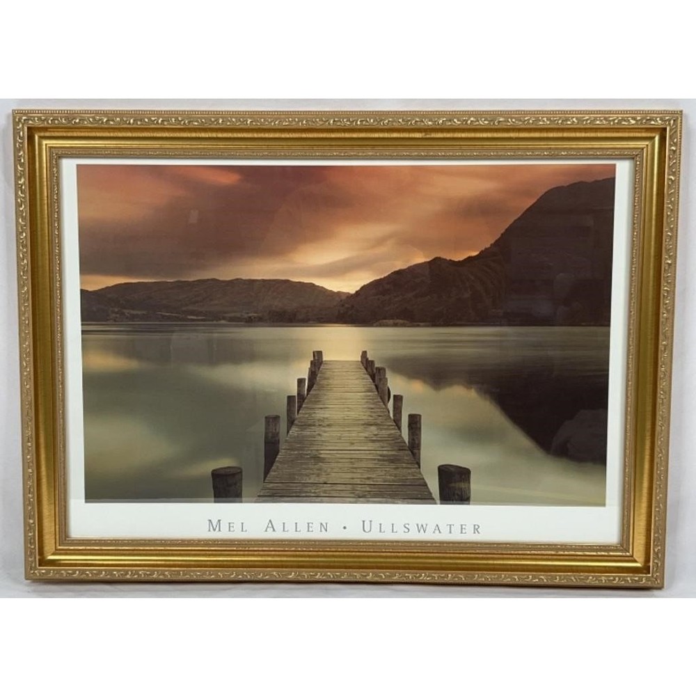 Mel Allen Ullswater Canvas Print Gold Ornate Frame 29.5×21.75 Ready to Hang