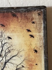 Javier Lopez Rotella Tree with Birds Framed Mixed Media 5X7 Photography