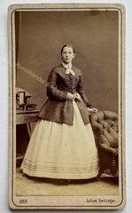orig. CDV photo photograph old picture woman lady fashion around 1866 Gertinger Vienna