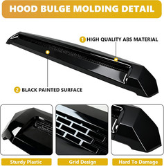 Front Upper Hood Bulge Molding Grille Trim Compatible with 2014-2021 Toyota Tund