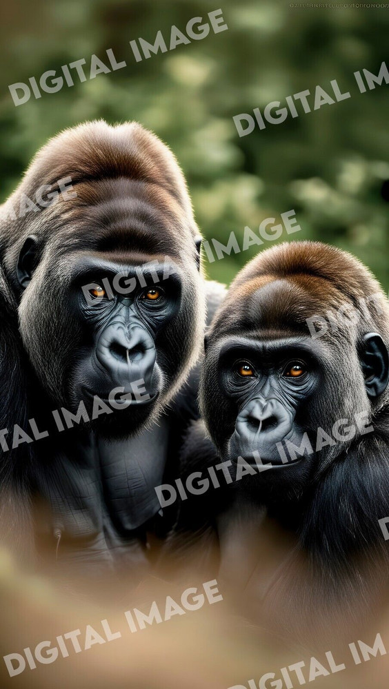 Digital Art Picture Image Photo Wallpaper Background Desktop AI – Wild Gorillas