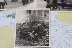 3x photo men hunter 1962 hunting dog passenger car vintage year of manufacture