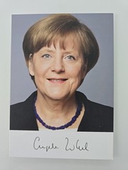 ANGELA MERKEL Autograph Card, Signed Original
