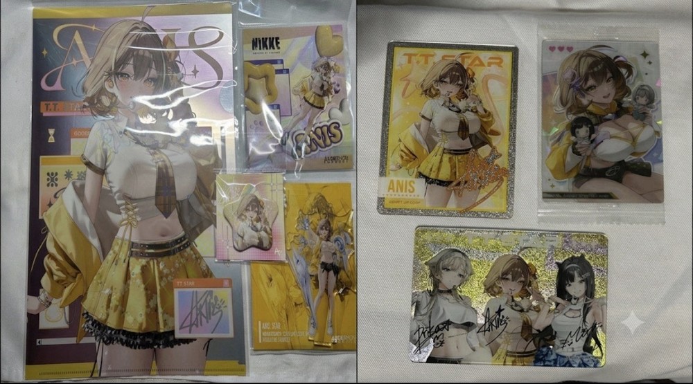 NIKKE Anis T.T. STAR Merchandise Set Clear File Acrylic Stand Star Cards