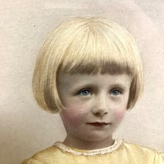 1930s Hand Tinted Photo Etching Engraving Girls Portrait Auto Car Bacon & Sons