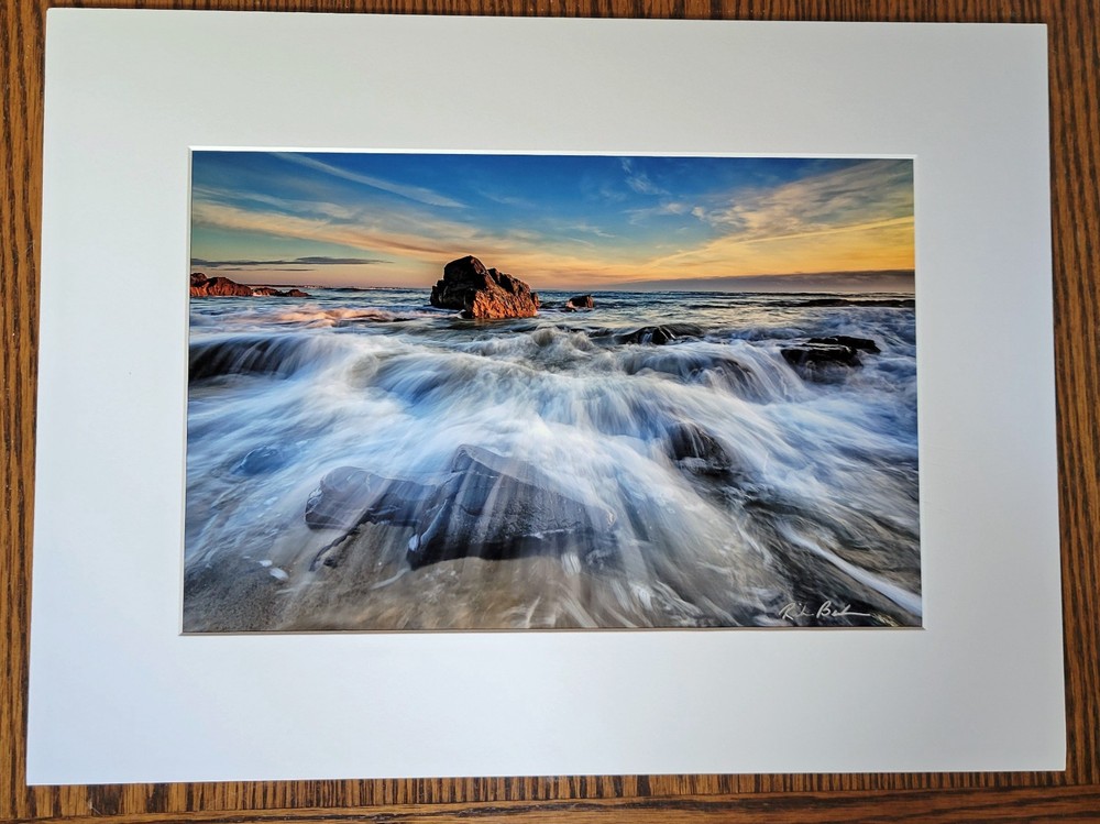 Marginal Way Maine coast ocean Matted Fine Art Photo 8×12 in print in 12×16 mat