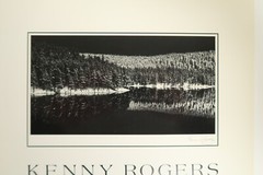 Kenny Rogers 8″ x 10″ Landscape Photo Black & White 1987 Litho Forest & Lake