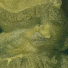 Antique Victorian Colorized Photo of Mother Child Baby Framed Large Picture