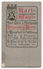 Photograph Karl Wahl, Schöneberg-Berlin, Hauptstr. 1-2, cute girl in dress