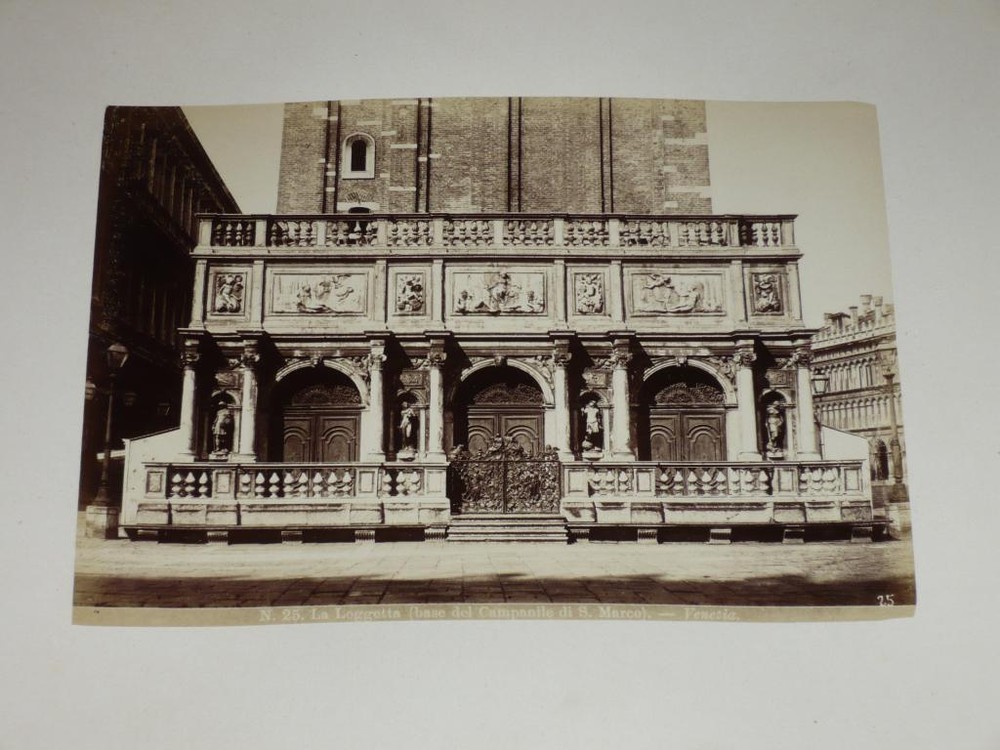 Naya / Venice Venezia 1870 The Loggetta Vintage Albumen Print