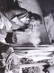 RARE Paul S Conklin Canadian Cree Woman Lights Her Pipe In Her Summer Camp Photo