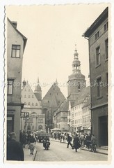 Eisleben Marktplatz 1956 – LKW Passanten Motorrad Straßenszene Altes Foto 1950er