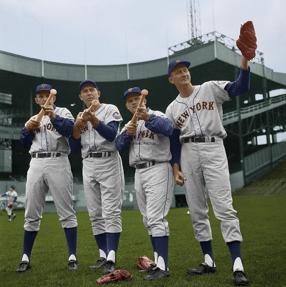 1962 NY Mets Gil Hodges, Thomas, Zimmer 8×10 Colorized Print-FREE SHIPPING