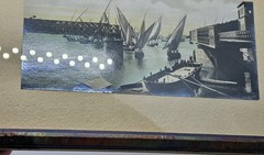 Antique Tinted SILVER GELATIN PHOTOGRAPH, Felucca Boats Kasr El-Nir CAIRO EGYPT