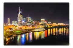 Downtown Nashville Skyline Photography Prints – Music City at Night – Tennessee