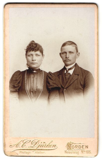 Photograph A.C. Djürken, North, Neuweg 105, portrait of a couple