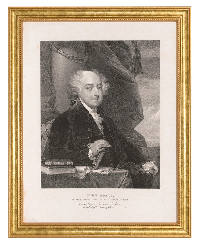 John Adams Photograph in a Aged Gold Frame