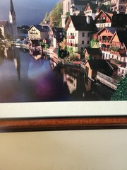 Framed Hallstatt Australia Lake Village Landscape. By John & Debora Scanlan.