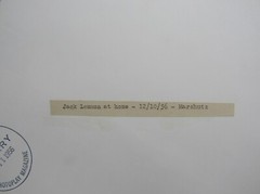 1956 photograph Jack Lemmon at home Roger Marshutz Photoplay Magazine stamp