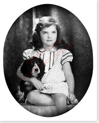 First Lady Jacqueline Kennedy 1935 As A Child With Dog Silver Halide Photo