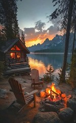 8*10 cozy cottage house photo print warm beautiful home wall art decor bedroom
