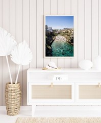 Puglia Italy Photography Polignano a Mare Aerial Beach Print Mediterranean Sea