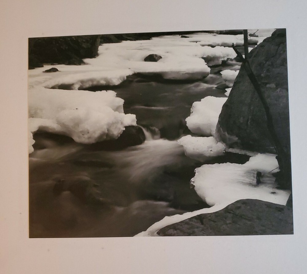 ICY RIVER LARGE ORIGINAL SIGNED ART PHOTO B&W STETTNER VTG MATTE NJ CAMERA
