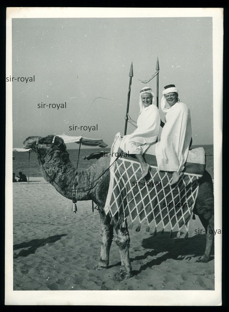 Tourists in Disguise on a Camel – 1950s – XL Photo 13x18cm