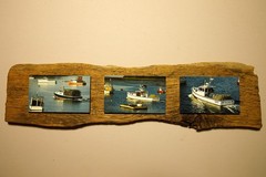 Driftwood Mounted Seascape – Cape Porpose, Maine Lobster Boats