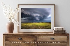 Funnel Cloud Photography Print: Oklahoma Tornado Storm Weather Stormy Sky Photo