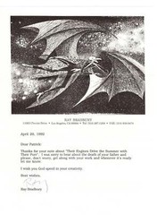 Mini Archive of 6 Pieces of Correspondence from Ray Bradbury to Patrick