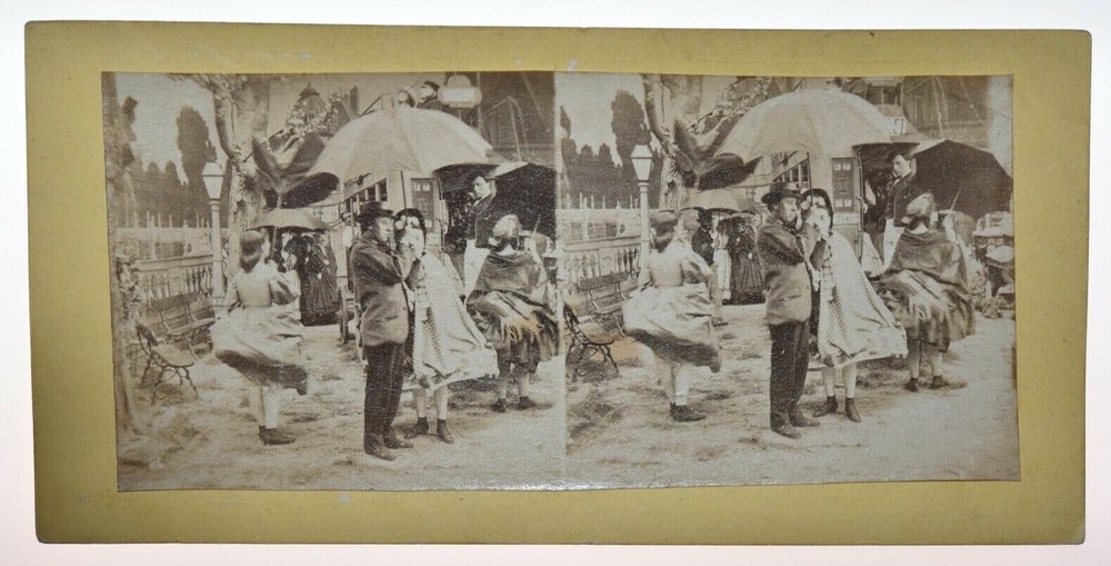 Stereoscopic Albumen Photography, Genre Scene, P. Lefort, Ch. Gaudin