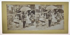 Stereoscopic Albumen Photography, Genre Scene, P. Lefort, Ch. Gaudin