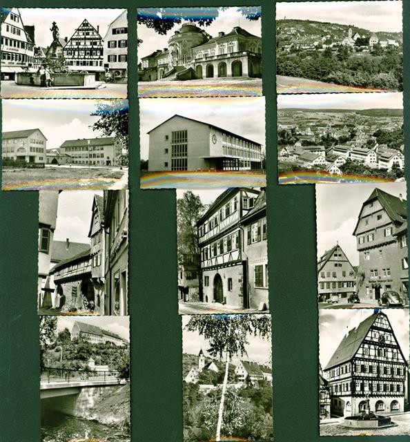 40165765 – 7250 Leonberg Lot of 12 Small Photos Complete Set, in Original