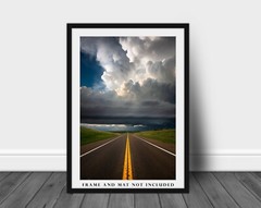Storm Photography Print – Picture of Supercell Thunderstorm Over Road in Kansas