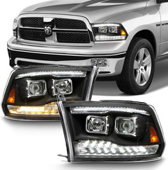 – for 2009-2018 Dodge Ram 1500 10-18 2500 3500 Black LED Signal DRL Dual Project