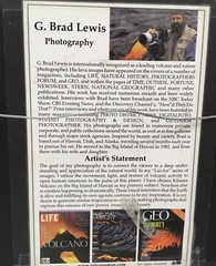 G Brad Lewis Lava Flow Signed Framed Photograph Hawaii Volcano