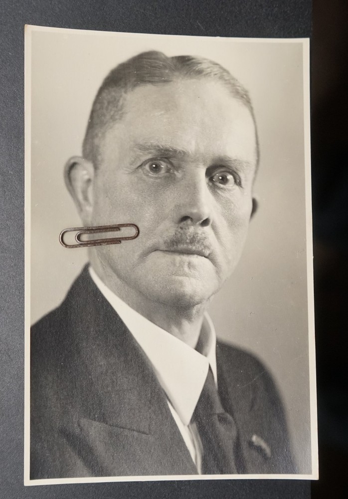 Photo Portrait Businessman Politician Schleswig 1944 Beard Name Postcard Picture Pk