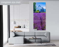 Serenity Blooms: Mt Hood Lavender Fields Wall Art Portrait Metal Canvas Print