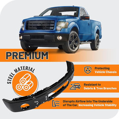 Front Bumper Face Bar Compatible with 2009-2014 Ford F150 W/Fog Light Holes Repl