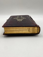 * ANTIQUE PHOTO ALBUM VICTORIAN PHOTOGRAPH ANTIQUE GOLD CUT 80 PHOTOS