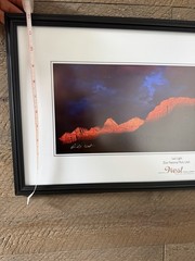 Framed David West “Last Light – Zion National Park” Photo – Museum Glass (12×25)