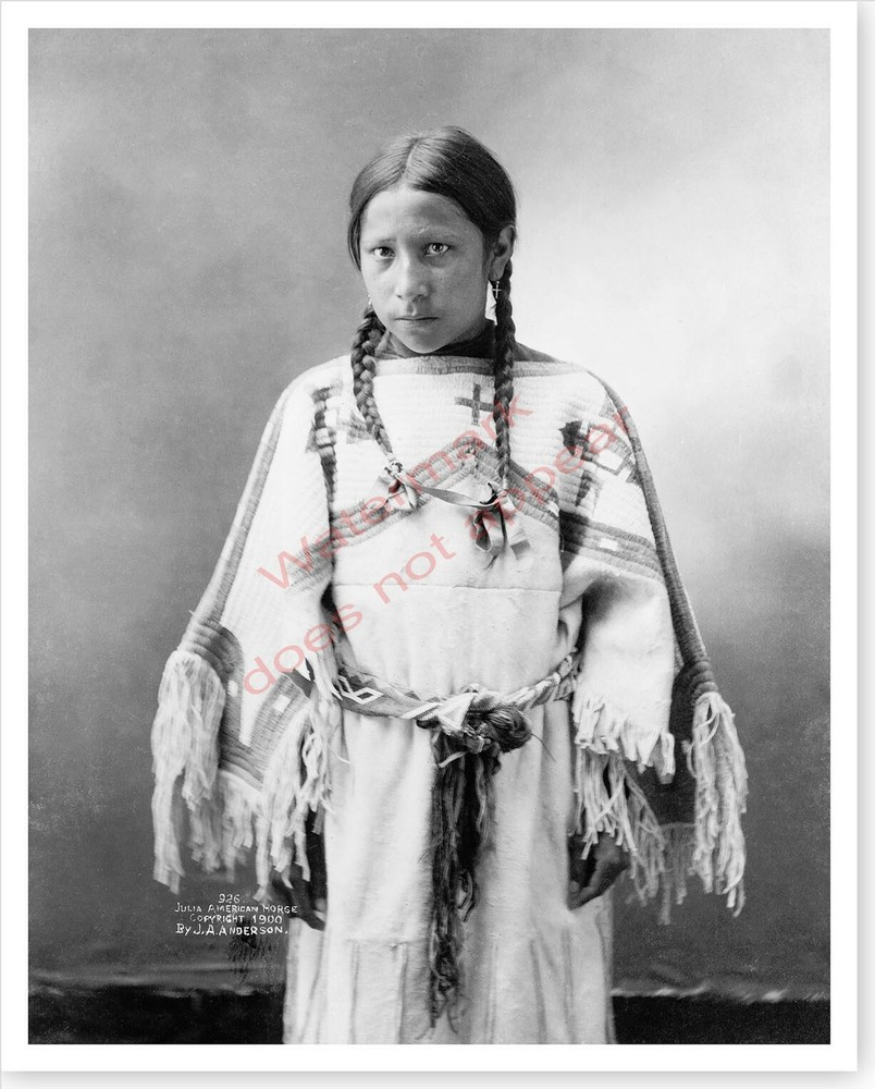 Native American Oglala Lakota Indian Julia American Horse Silver Halide Photo