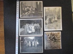 Heritage private small Photo collection circa 1920! 5x Group Picture Happy People Fashion