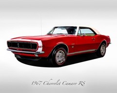 Classic Cars – 1967 Chevrolet Camaro RS Red – Print