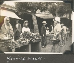 Photo Madeira Funchal Vegetable Market Vendors People Scene 1930s